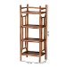 bali & pari Basile Marbled Tortoise Natural Rattan Display Shelf - 4-Tier Handcrafted Wicker Etagere, Tropical Vertical Bookcase for Living Room or Entryway - BSOWS197-Tortoise Rattan-Shelf