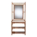 bali & pari Feyre Marbled Tortoise Natural Rattan Hall Tree - Handcrafted Wicker Entryway Organizer with Mirror, Shelving and Hooks, Tropical and Coastal Foyer Complement - BSOWS200-Tortoise Rattan-Hall Tree