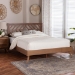 Baxton Studio Chinedu Platform Bed - Mid-Century Modern Bed with Cutout Headboard and Rounded Legs for Modern or Boho Bedrooms, Queen - BSOChinedu-Ash Walnut-Queen