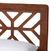 Baxton Studio Kirabo Platform Bed - Mid-Century Modern Bed with Cutout Headboard and Rounded Legs for Modern or Boho Bedrooms, Queen - BSOKirabo-Ash Walnut-Queen