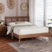 Baxton Studio Kirabo Platform Bed - Mid-Century Modern Bed with Cutout Headboard and Rounded Legs for Modern or Boho Bedrooms, Queen - BSOKirabo-Ash Walnut-Queen