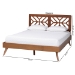 Baxton Studio Kirabo Platform Bed - Mid-Century Modern Bed with Cutout Headboard and Rounded Legs for Modern or Boho Bedrooms, Queen - BSOKirabo-Ash Walnut-Queen