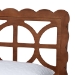 Baxton Studio Shukura Platform Bed - Mid-Century Modern Bed with Lasercut Headboard and Scalloped Detailing for Bedroom or Guestroom, Queen - BSOShukura-Ash Walnut-Queen