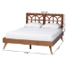 Baxton Studio Shukura Platform Bed - Mid-Century Modern Bed with Lasercut Headboard and Scalloped Detailing for Bedroom or Guestroom, Queen - BSOShukura-Ash Walnut-Queen