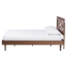 Baxton Studio Zola Platform Bed - Mid-Century Modern Bed with Cutout Headboard and Rounded Legs for Modern or Boho Bedrooms, Queen - BSOZola-Ash Walnut-Queen