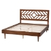 Baxton Studio Zola Platform Bed - Mid-Century Modern Bed with Cutout Headboard and Rounded Legs for Modern or Boho Bedrooms, Queen - BSOZola-Ash Walnut-Queen