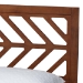 Baxton Studio Zola Platform Bed - Mid-Century Modern Bed with Cutout Headboard and Rounded Legs for Modern or Boho Bedrooms, Queen - BSOZola-Ash Walnut-Queen