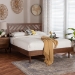 Baxton Studio Zola Platform Bed - Mid-Century Modern Bed with Cutout Headboard and Rounded Legs for Modern or Boho Bedrooms, Queen - BSOZola-Ash Walnut-Queen