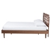Baxton Studio Onyeka Platform Bed - Mid-Century Modern Bed with Lasercut Headboard and Scalloped Detailing for Bedroom or Guestroom, Queen - BSOOnyeka-Ash Walnut-Queen