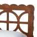 Baxton Studio Onyeka Platform Bed - Mid-Century Modern Bed with Lasercut Headboard and Scalloped Detailing for Bedroom or Guestroom, Queen - BSOOnyeka-Ash Walnut-Queen