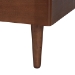 Baxton Studio Onyeka Platform Bed - Mid-Century Modern Bed with Lasercut Headboard and Scalloped Detailing for Bedroom or Guestroom, Queen - BSOOnyeka-Ash Walnut-Queen