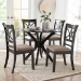 Baxton Studio Julia 5-Piece Dining Set - Compact Mid-Century Modern Round Table and Chair Set for Dining Room, Kitchen, Apartment, Sand - BSOJulia-Sand/Dark Brown-5PC Dining Set