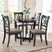 Baxton Studio Penny 5-Piece Dining Set - Compact Mid-Century Modern Round Table and Chair Set for Dining Room, Kitchen, Apartment, Sand - BSOPenny-Sand/Dark Brown-5PC Dining Set