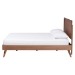 Baxton Studio Jiro Platform Bed - Mid-Century Modern Wood Bed Frame with Panel Headboard and Angled Legs for Bedroom or Guest Room, Full - BSOJiro-Ash Walnut-Full