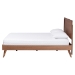 Baxton Studio Jiro Platform Bed - Mid-Century Modern Wood Bed Frame with Panel Headboard and Angled Legs for Bedroom or Guest Room, King - BSOJiro-Ash Walnut-King
