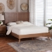 Baxton Studio Noela Platform Bed - Mid-Century Modern Wood Bed Frame with Panel Headboard and Angled Legs for Bedroom or Guest Room, King - BSONoela-Ash Walnut-King