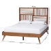 Baxton Studio Gemma Platform Bed - Mid-Century Modern Bed Frame with Slatted Wood Headboard and Angled Legs for Bedroom or Guest Room, King - BSOGemma-Ash Walnut-King