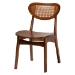 Baxton Studio Kenna 5-Piece Dining Set - Mid-Century Modern Round Table and Chair Set for Dining Room, Kitchen, Apartment - BSOKenna-Walnut Rattan-Round-5PC Dining Set