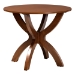 Baxton Studio Kenna 5-Piece Dining Set - Mid-Century Modern Round Table and Chair Set for Dining Room, Kitchen, Apartment - BSOKenna-Walnut Rattan-Round-5PC Dining Set
