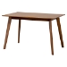 Baxton Studio Kristy 5-Piece Dining Set - Mid-Century Modern Rectangle Table and Chair Set for Dining Room, Kitchen, Apartment - BSOKristy-Walnut Rattan-Rectangle-5PC Dining Set