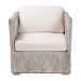 bali & pari Melbourne Natural Rattan Lounge Chair - Handwoven Wicker Armchair with Tuxedo Frame for Living Room, Lounge, or Sun Room - BSOMelbourne-White Wash-Cushion-CC