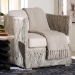 bali & pari Melbourne Natural Rattan Lounge Chair - Handwoven Wicker Armchair with Tuxedo Frame for Living Room, Lounge, or Sun Room - BSOMelbourne-White Wash-Cushion-CC