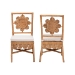 bali & pari Abagale Natural Rattan 2-Piece Dining Chair Set - Handwoven Wicker Accent Side Chair with Floral Back and Removable Cushion, Artisanal Seating for Kitchen or Dining Room - BSOAbagale/Flower-Light Honey Rattan-Cushion-DC