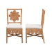 bali & pari Abagale Natural Rattan 2-Piece Dining Chair Set - Handwoven Wicker Accent Side Chair with Floral Back and Removable Cushion, Artisanal Seating for Kitchen or Dining Room - BSOAbagale/Flower-Light Honey Rattan-Cushion-DC