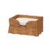 bali & pari Natala Rattan End Table - Handwoven Wicker Tulip Accent Table, Scalloped Edge Side Table for Living Room