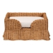 bali & pari Belita Natural Rattan Pet Bed with Scalloped Base - Handwoven Wicker Enclosed Lounge Bed for Dogs or Cats with Removable Cushion, 27.6" - BSODC1121-Natural Rattan-Cushion-Sm-Pet Bed