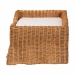 bali & pari Belita Natural Rattan Pet Bed with Scalloped Base - Handwoven Wicker Enclosed Lounge Bed for Dogs or Cats with Removable Cushion, 27.6" - BSODC1121-Natural Rattan-Cushion-Sm-Pet Bed