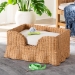 bali & pari Belita Natural Rattan Pet Bed with Scalloped Base - Handwoven Wicker Enclosed Lounge Bed for Dogs or Cats with Removable Cushion, 27.6" - BSODC1121-Natural Rattan-Cushion-Sm-Pet Bed