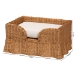 bali & pari Belita Natural Rattan Pet Bed with Scalloped Base - Handwoven Wicker Enclosed Lounge Bed for Dogs or Cats with Removable Cushion, 27.6" - BSODC1121-Natural Rattan-Cushion-Sm-Pet Bed