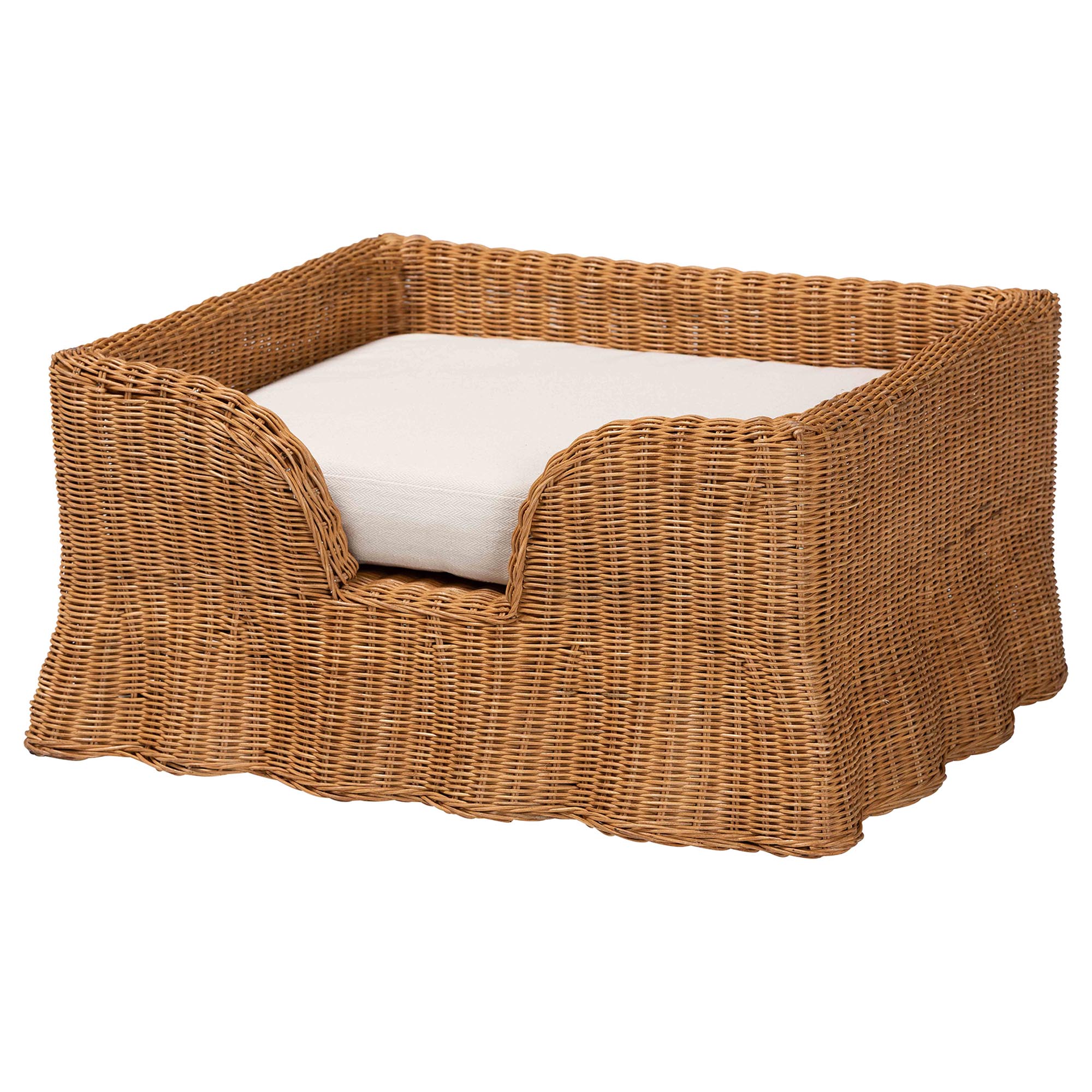 bali & pari Natala Rattan Dining Table - Handwoven Wicker Tulip Table, Pedestal Frame Centerpiece for Dining Room or Kitchen
