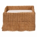 bali & pari Belita Natural Rattan Pet Bed with Scalloped Base - Handwoven Wicker Enclosed Lounge Bed for Dogs or Cats with Removable Cushion, 30.2" - BSODC1121-Natural Rattan-Lg-Cushion-Pet Bed