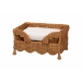 bali & pari Oteria Natural Rattan Coffee Table - Handwoven Wicker Cocktail Table with Scalloped Detailing and Open Shelf, Coastal Boho Living Room Accent