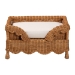 bali & pari Papina Natural Rattan Pet Bed with Scalloped Sides - Handwoven Wicker Enclosed Lounge Bed for Dogs and Cats with Removable Cushion, 25.6" - BSODC1122-Natural Rattan-Sm-Cushion-Pet Bed