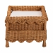 bali & pari Papina Natural Rattan Pet Bed with Scalloped Sides - Handwoven Wicker Enclosed Lounge Bed for Dogs and Cats with Removable Cushion, 25.6" - BSODC1122-Natural Rattan-Sm-Cushion-Pet Bed