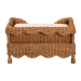 bali & pari Papina Natural Rattan Pet Bed with Scalloped Sides - Handwoven Wicker Enclosed Lounge Bed for Dogs and Cats with Removable Cushion, 25.6" - BSODC1122-Natural Rattan-Sm-Cushion-Pet Bed