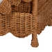 bali & pari Papina Natural Rattan Pet Bed with Scalloped Sides - Handwoven Wicker Enclosed Lounge Bed for Dogs and Cats with Removable Cushion, 25.6" - BSODC1122-Natural Rattan-Sm-Cushion-Pet Bed