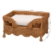 bali & pari Papina Natural Rattan Pet Bed with Scalloped Sides - Handwoven Wicker Enclosed Lounge Bed for Dogs and Cats with Removable Cushion, 25.6" - BSODC1122-Natural Rattan-Sm-Cushion-Pet Bed
