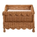 bali & pari Papina Natural Rattan Pet Bed with Scalloped Sides - Handwoven Wicker Enclosed Lounge Bed for Dogs and Cats with Removable Cushion, 31.5" - BSODC1122-Natural Rattan-Lg-Cushion-Pet Bed