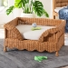 bali & pari Papina Natural Rattan Pet Bed with Scalloped Sides - Handwoven Wicker Enclosed Lounge Bed for Dogs and Cats with Removable Cushion, 31.5" - BSODC1122-Natural Rattan-Lg-Cushion-Pet Bed