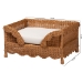 bali & pari Papina Natural Rattan Pet Bed with Scalloped Sides - Handwoven Wicker Enclosed Lounge Bed for Dogs and Cats with Removable Cushion, 31.5" - BSODC1122-Natural Rattan-Lg-Cushion-Pet Bed
