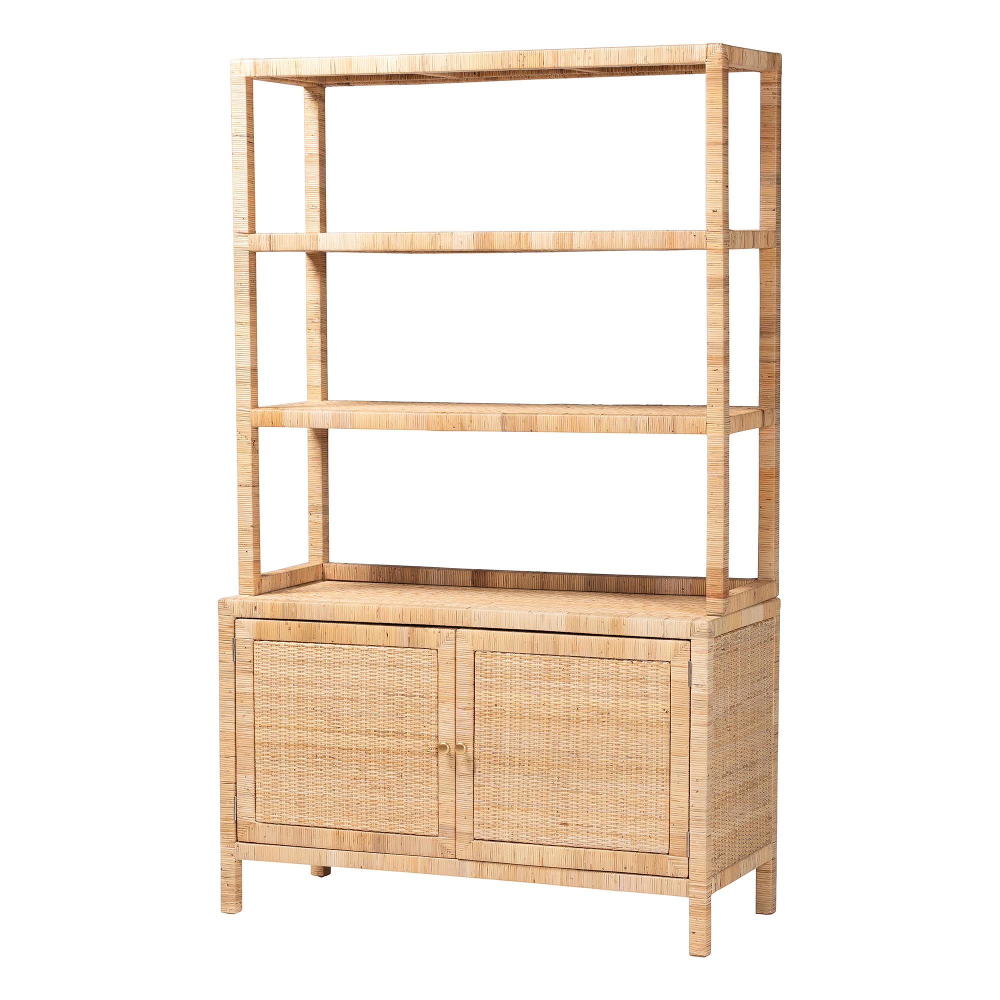 Baxton Studio Onyeka Platform Bed - Mid-Century Modern Bed with Lasercut Headboard and Scalloped Detailing for Bedroom or Guestroom, Queen