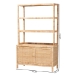 bali & pari Mortis Natural Rattan Open-Shelf Storage Cabinet - 4-Tier Display Shelf with Double Door Base, Coastal Boho Wicker Bookcase or Hutch for Living, Dining Room or Office Organization - BSOMarcelo-Natural-Cabinet-KD-Box