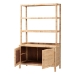 bali & pari Mortis Natural Rattan Open-Shelf Storage Cabinet - 4-Tier Display Shelf with Double Door Base, Coastal Boho Wicker Bookcase or Hutch for Living, Dining Room or Office Organization - BSOMarcelo-Natural-Cabinet-KD-Box