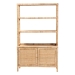 bali & pari Mortis Natural Rattan Open-Shelf Storage Cabinet - 4-Tier Display Shelf with Double Door Base, Coastal Boho Wicker Bookcase or Hutch for Living, Dining Room or Office Organization - BSOMarcelo-Natural-Cabinet-KD-Box