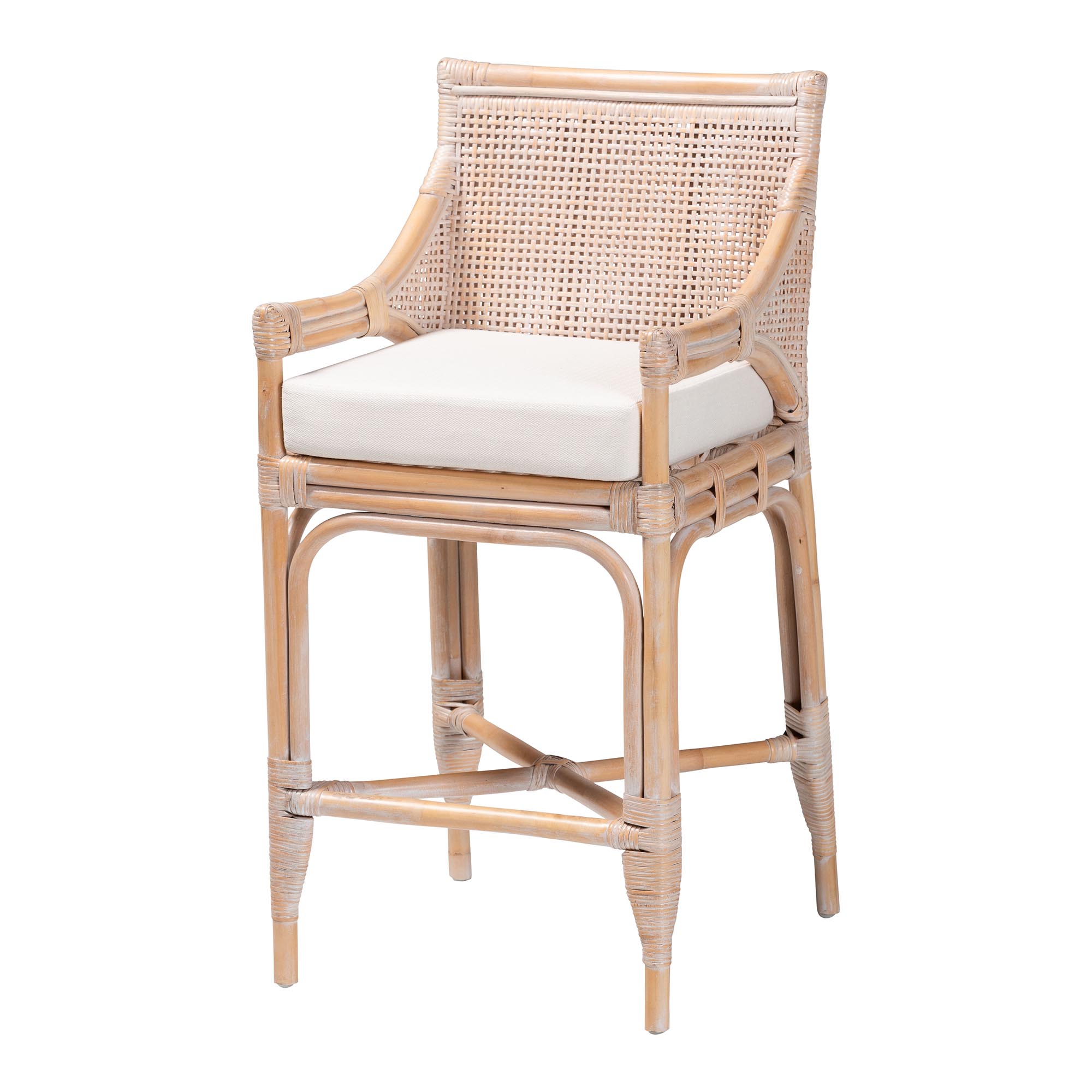 bali & pari Deborah Natural Rattan Coffee Table - Handwoven Wicker Accent Table with Cabriole Legs, Scalloped Coastal Cottage Living Room Centerpiece