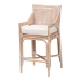 bali & pari Deborah Natural Rattan Coffee Table - Handwoven Wicker Accent Table with Cabriole Legs, Scalloped Coastal Cottage Living Room Centerpiece